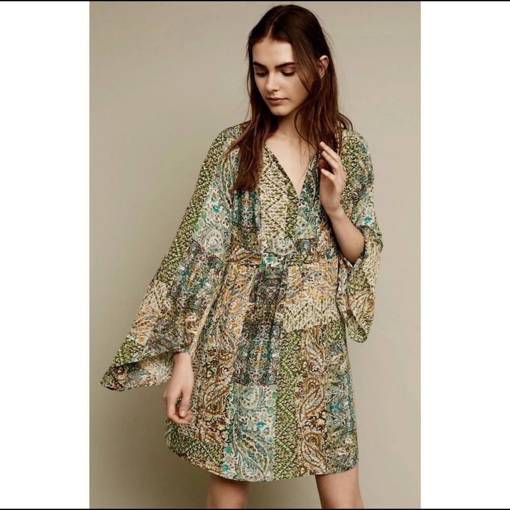 Anthropologie Amelie Silk Kimono Dress